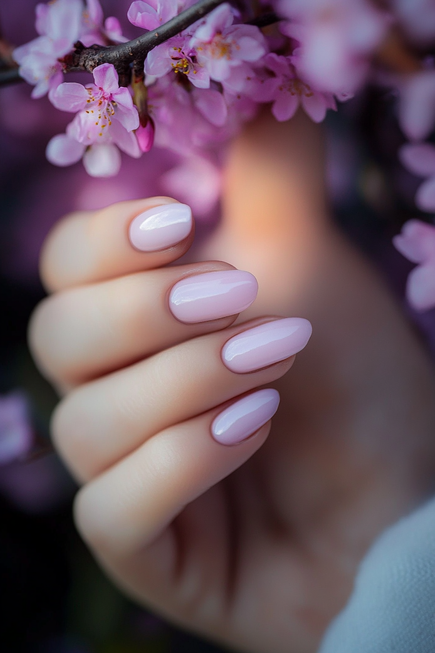 3. Soft Lavender Whisper (Short Almond Nail Design Ideas) - Short Almond Nail Design Ideas