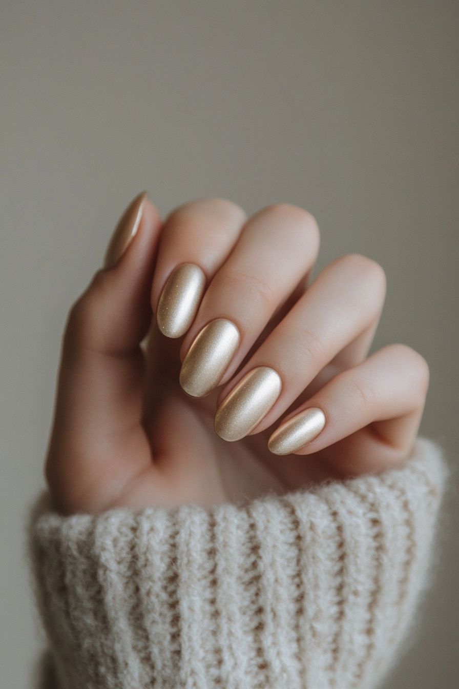 17. Rustic Copper Glow (Short Almond Nail Design Ideas) - Short Almond Nail Design Ideas
