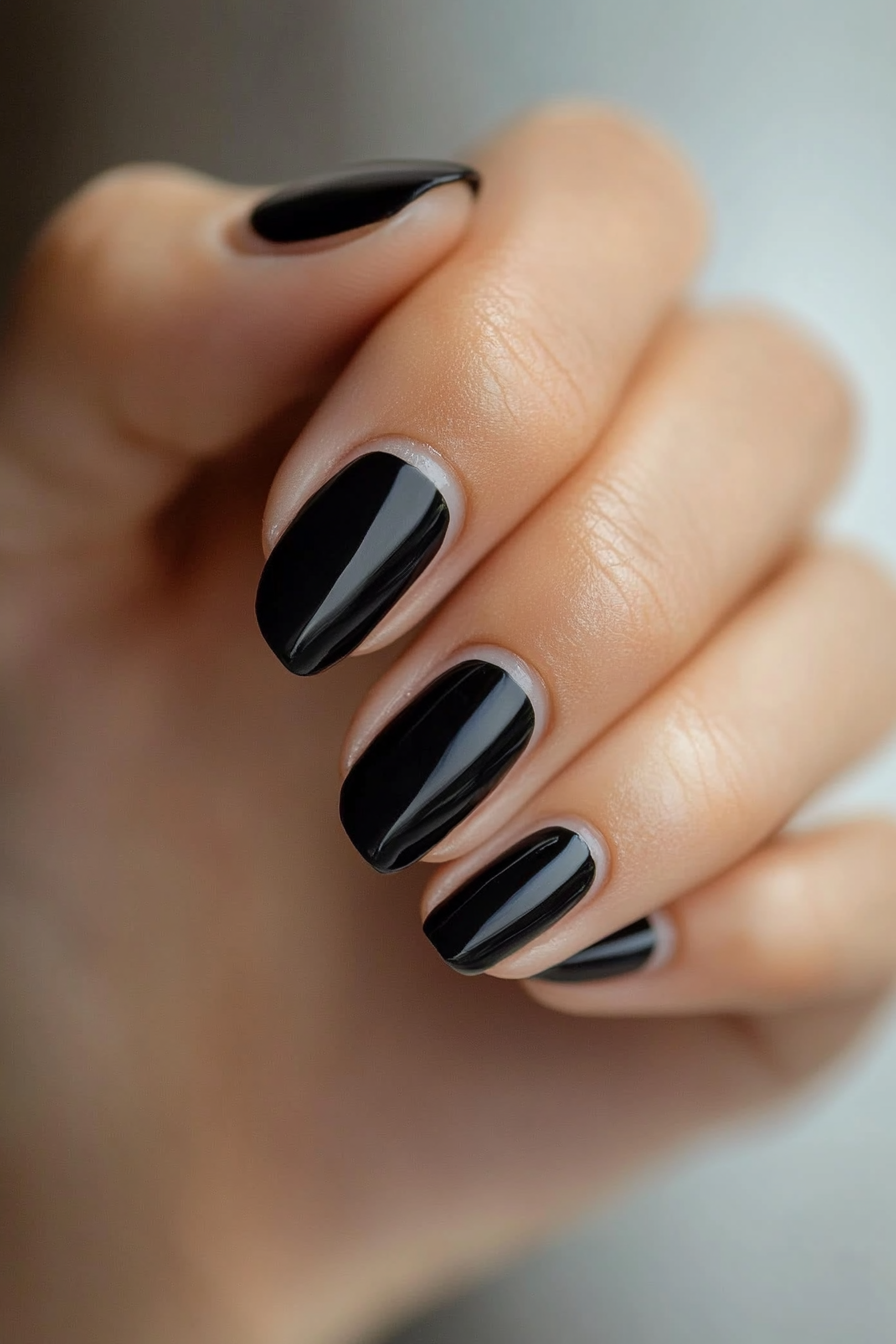 6. Classic French Twist (Short Black Nail Design Ideas) - Short Black Nail Design Ideas