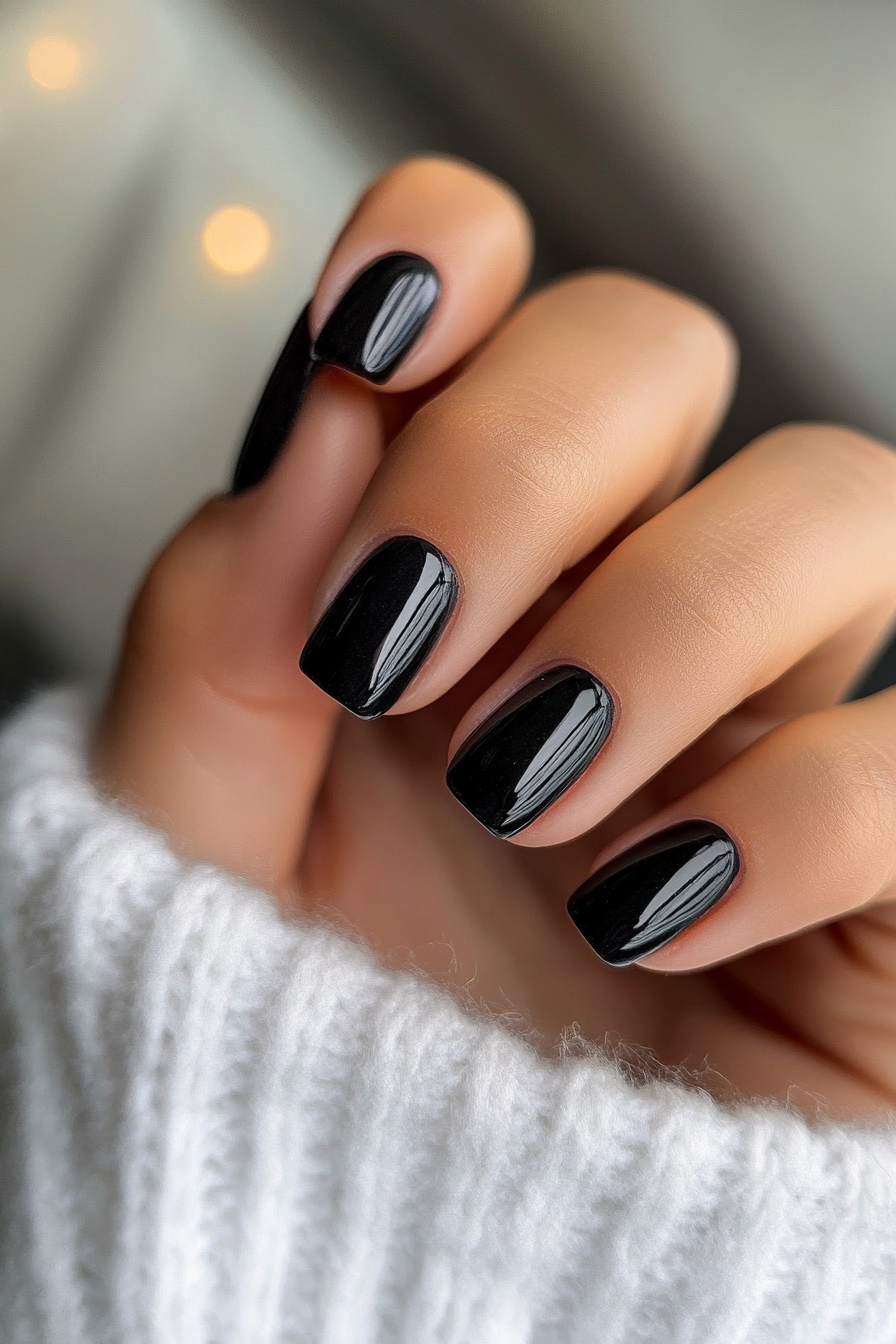 25. Rustic Charcoal (Short Black Nail Design Ideas) - Short Black Nail Design Ideas