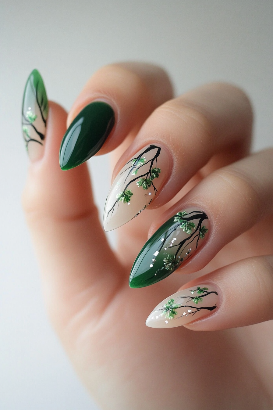 13. Whispering Willow (St Patrick'S Day Nail Design Ideas) - St Patrick'S Day Nail Design Ideas