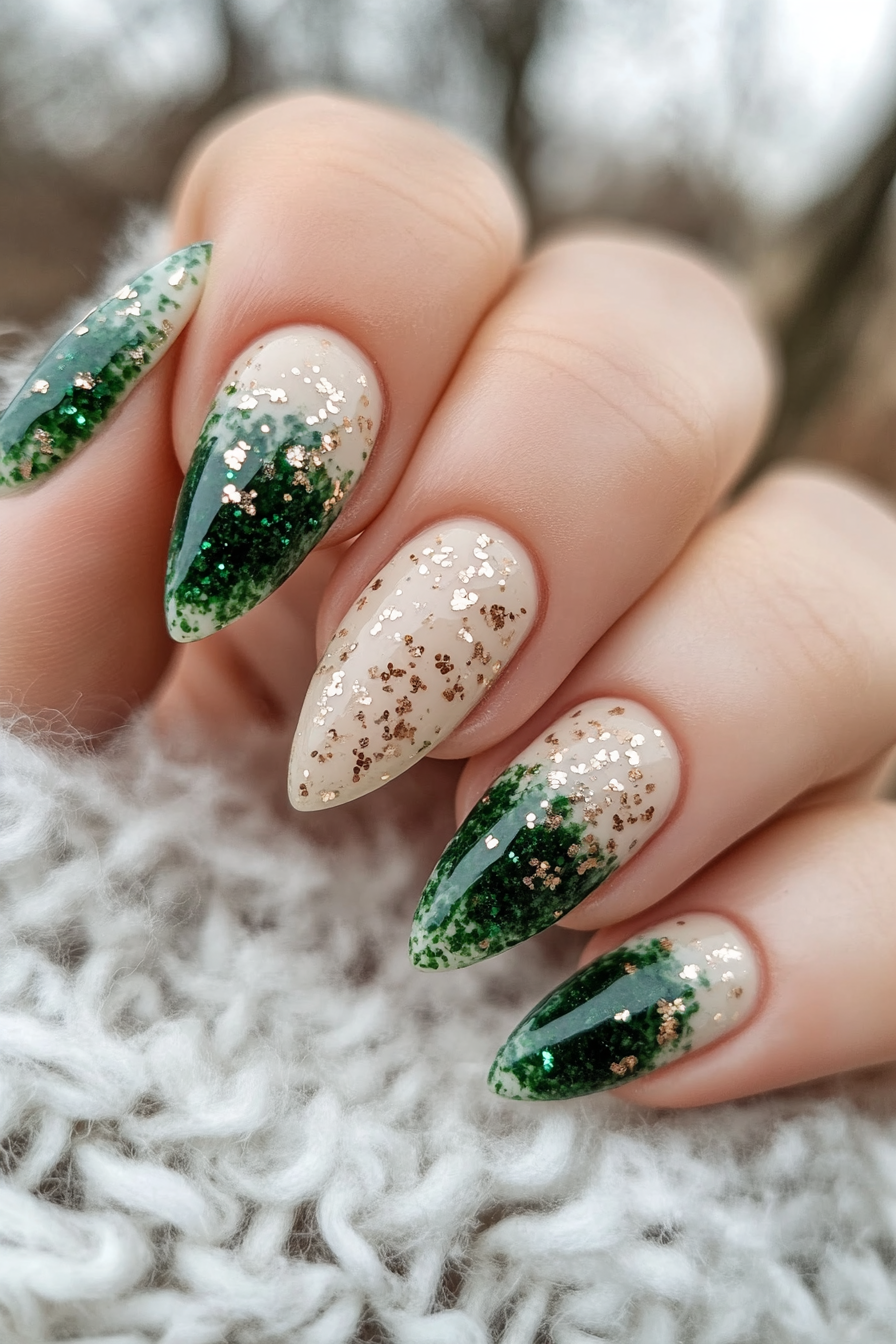 21. Peat Bog Sparkle (St Patrick'S Day Nail Design Ideas) - St Patrick'S Day Nail Design Ideas