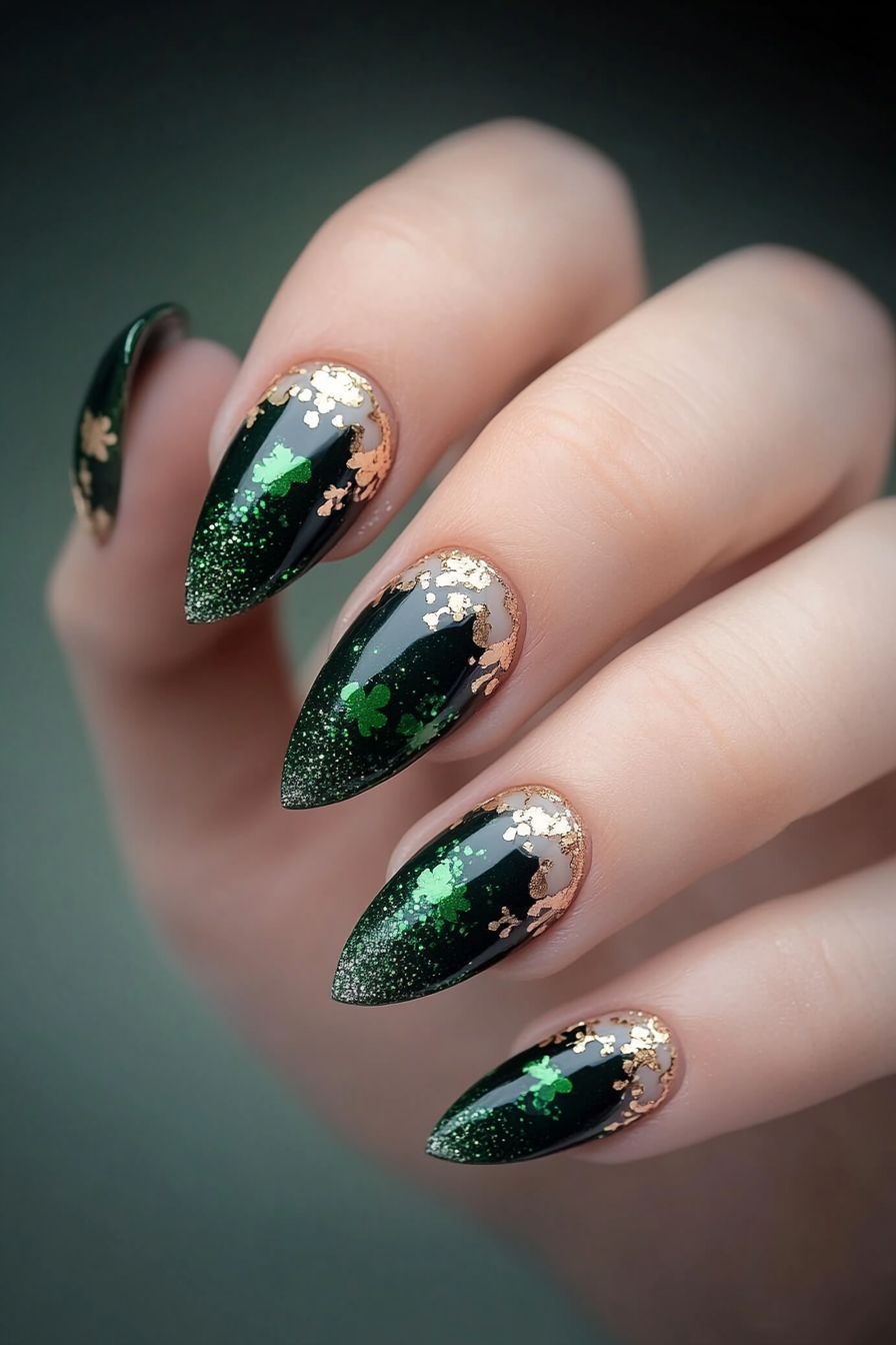 23. Saint's Halo (St Patrick'S Day Nail Design Ideas) - St Patrick'S Day Nail Design Ideas