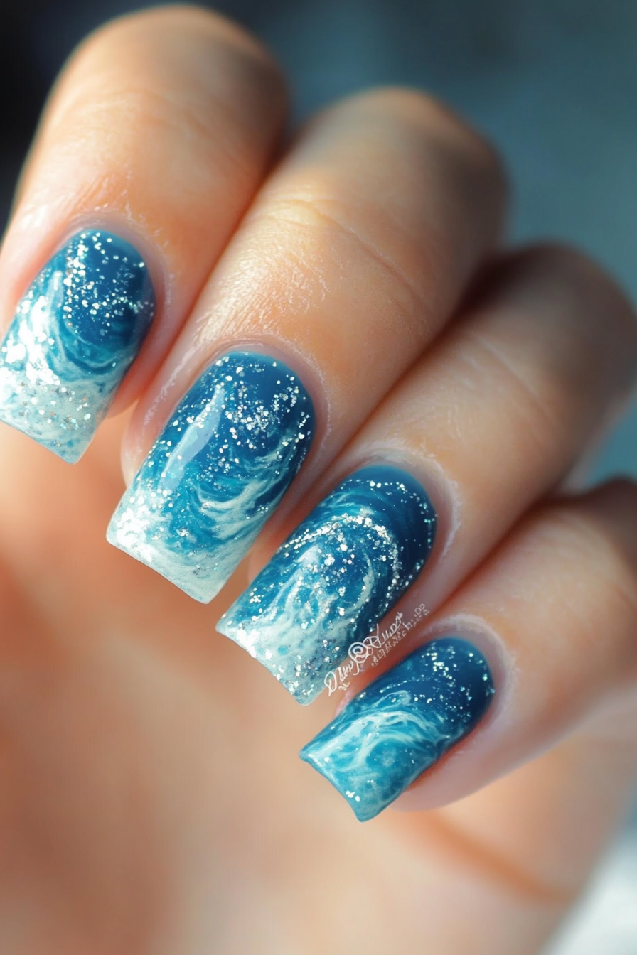 2. Ocean Ripple (Tropical Nail Design Ideas) - Tropical Nail Design Ideas