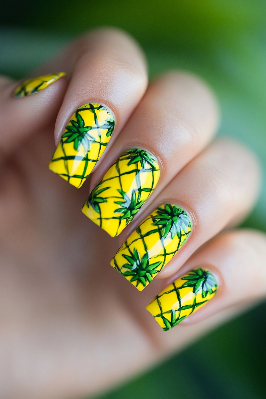 5. Pineapple Punch (Tropical Nail Design Ideas) - Tropical Nail Design Ideas