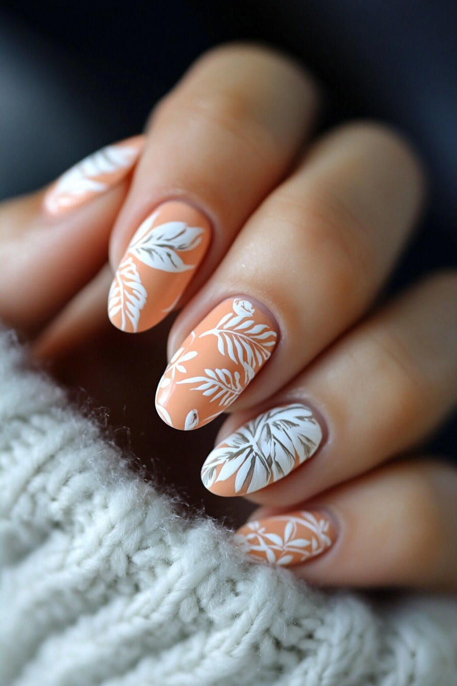 9. Paradise Peach (Tropical Nail Design Ideas) - Tropical Nail Design Ideas