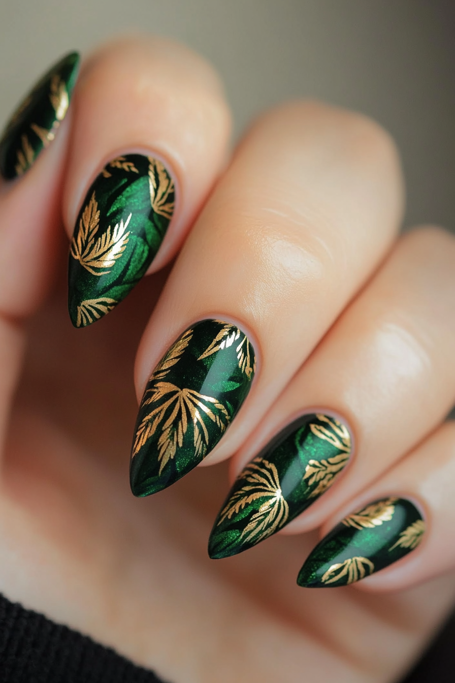 15. Jungle Jewel (Tropical Nail Design Ideas) - Tropical Nail Design Ideas