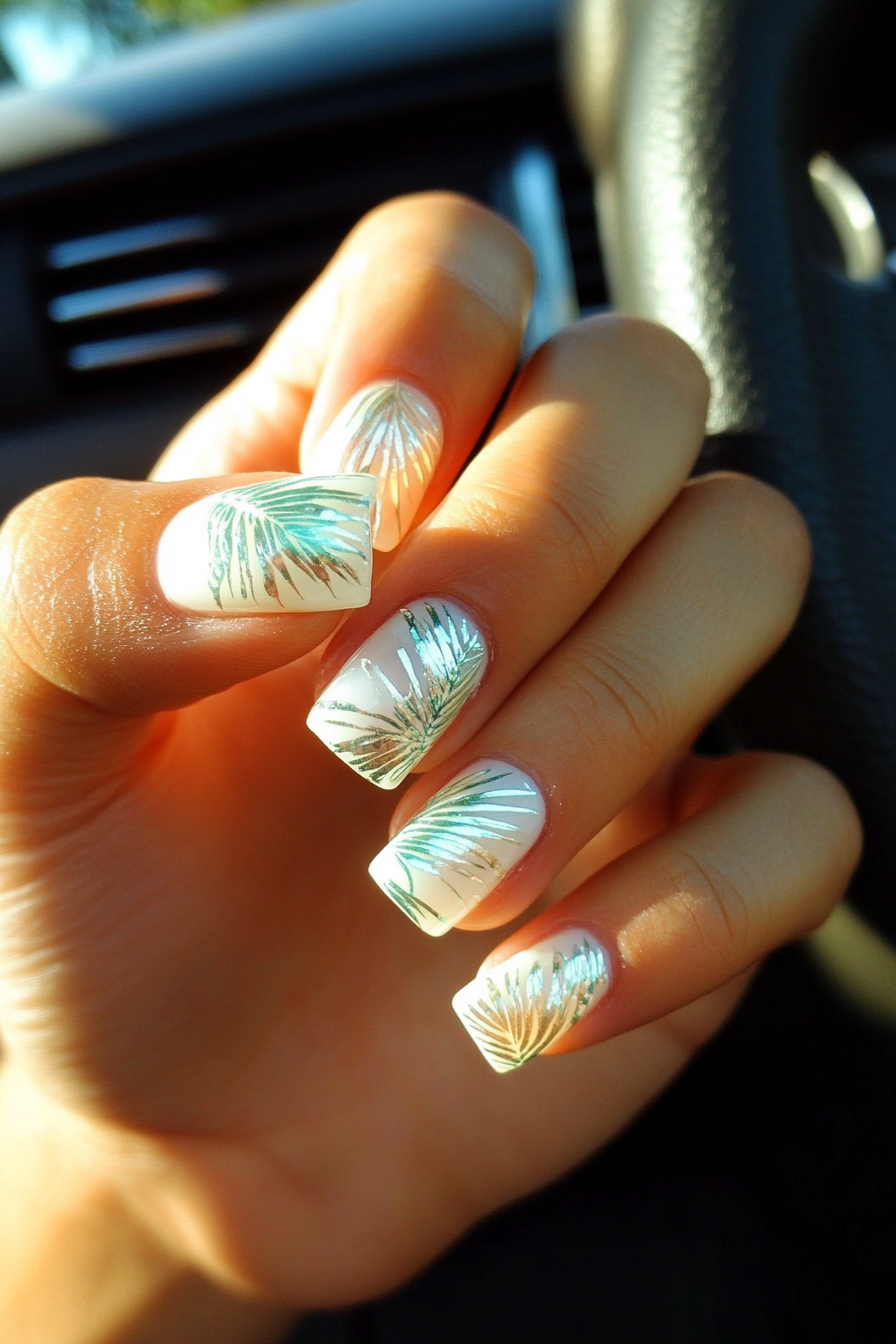 18. Coconut Cream (Tropical Nail Design Ideas) - Tropical Nail Design Ideas