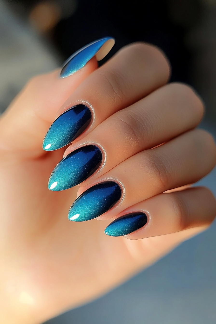 27. Azure Wave (Tropical Nail Design Ideas) - Tropical Nail Design Ideas