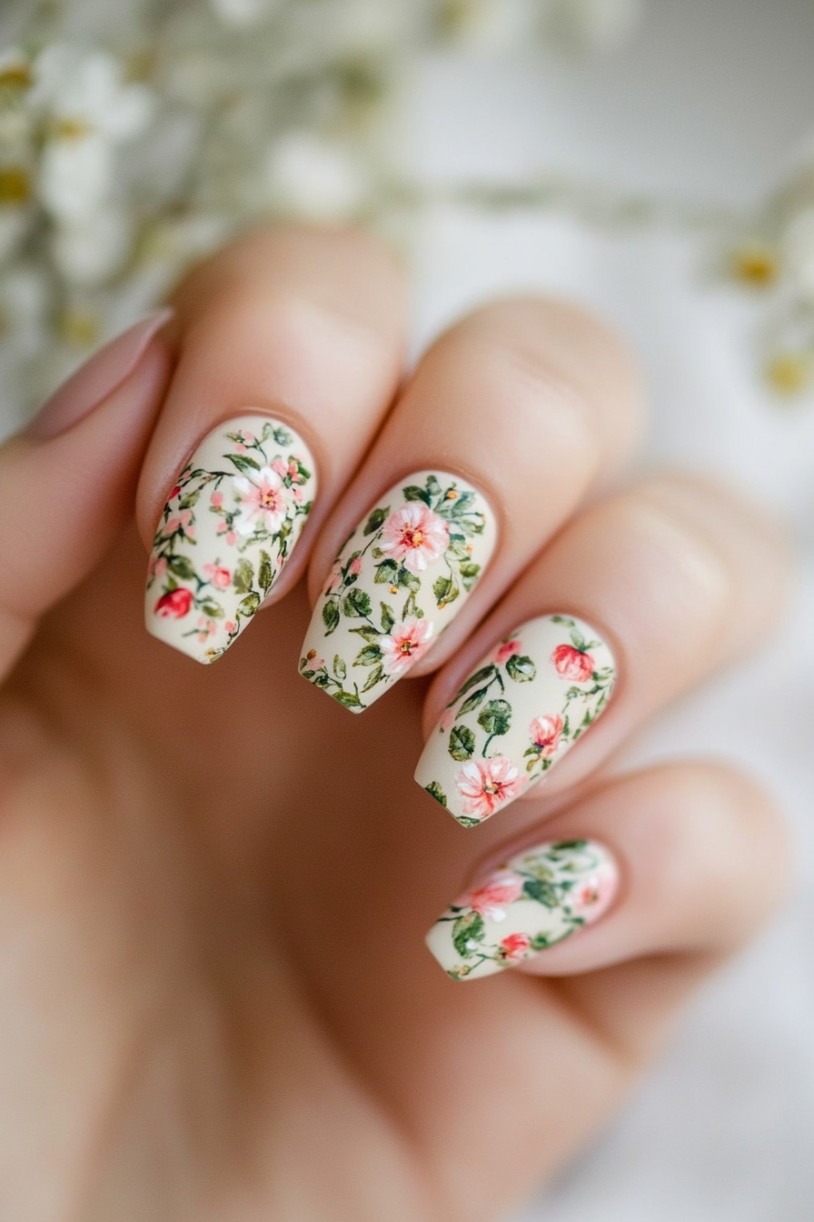 3. Garden Blossom (Wedding Nail Design Ideas) - Wedding Nail Design Ideas