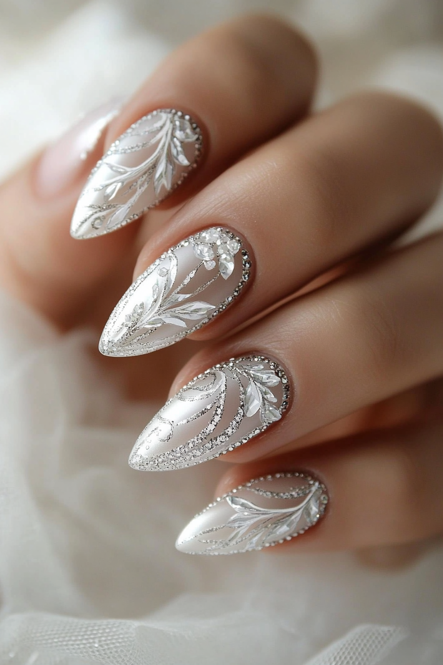 5. Silver Lining (Wedding Nail Design Ideas) - Wedding Nail Design Ideas