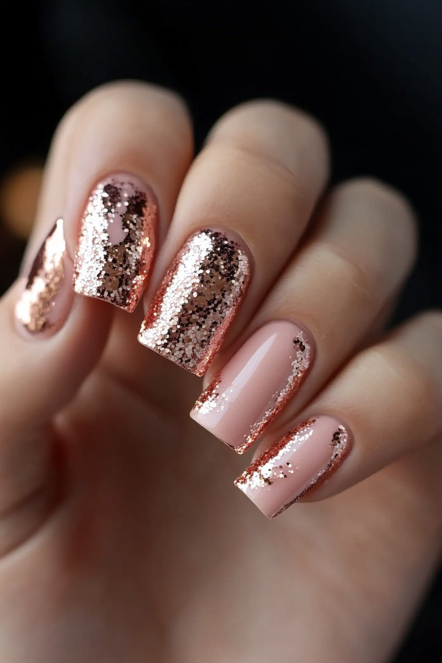 6. Rose Gold Romance (Wedding Nail Design Ideas) - Wedding Nail Design Ideas