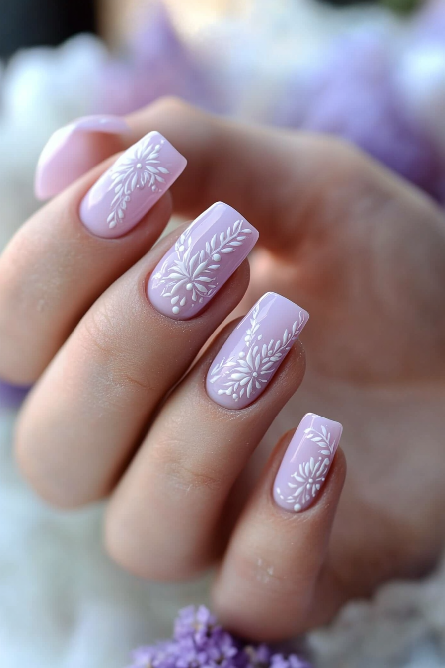 8. Lavender Dreams (Wedding Nail Design Ideas) - Wedding Nail Design Ideas