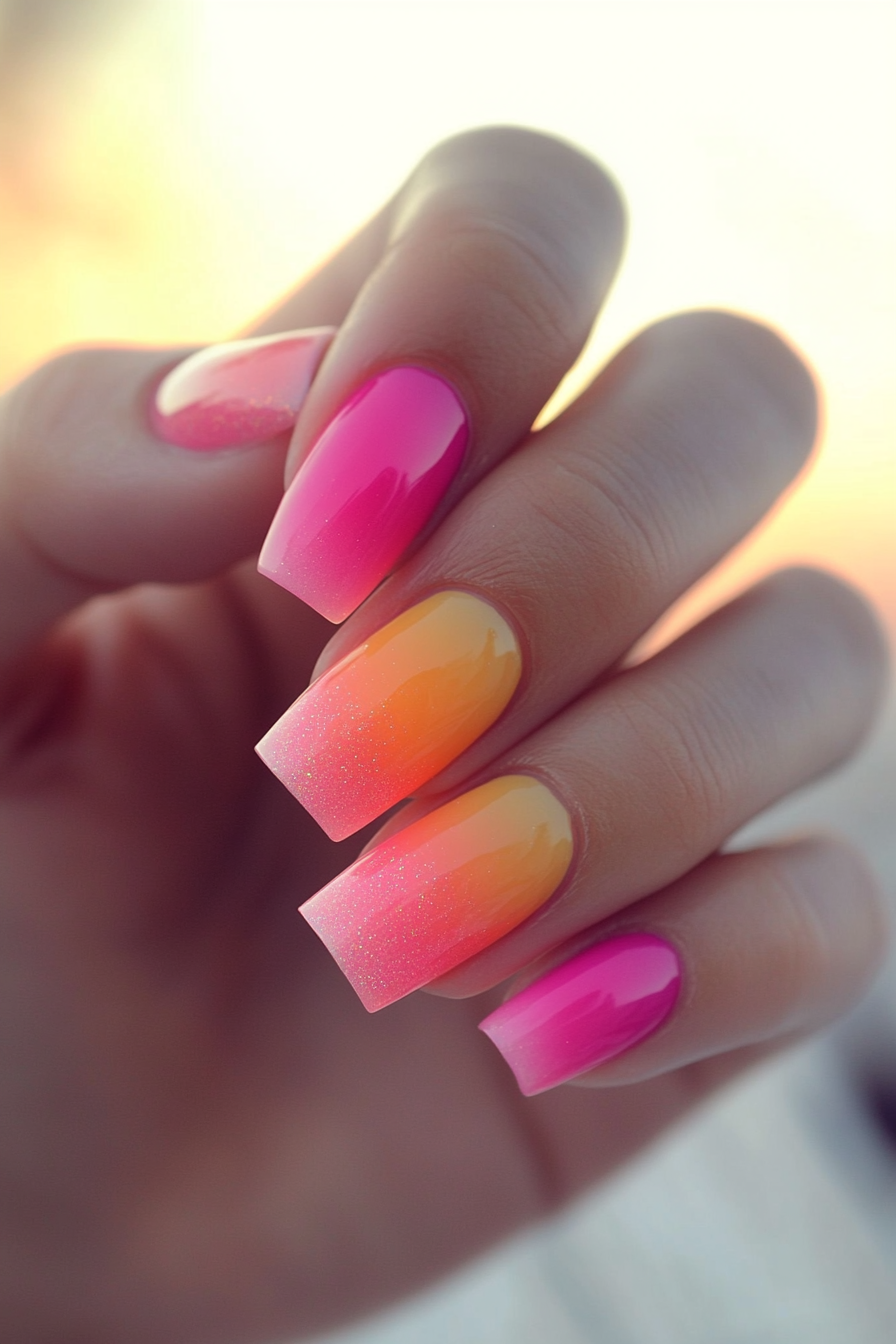 21. Sunset Glow (Wedding Nail Design Ideas) - Wedding Nail Design Ideas