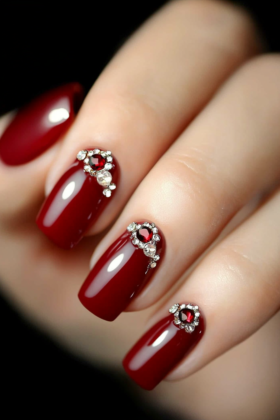 24. Royal Ruby (Wedding Nail Design Ideas) - Wedding Nail Design Ideas