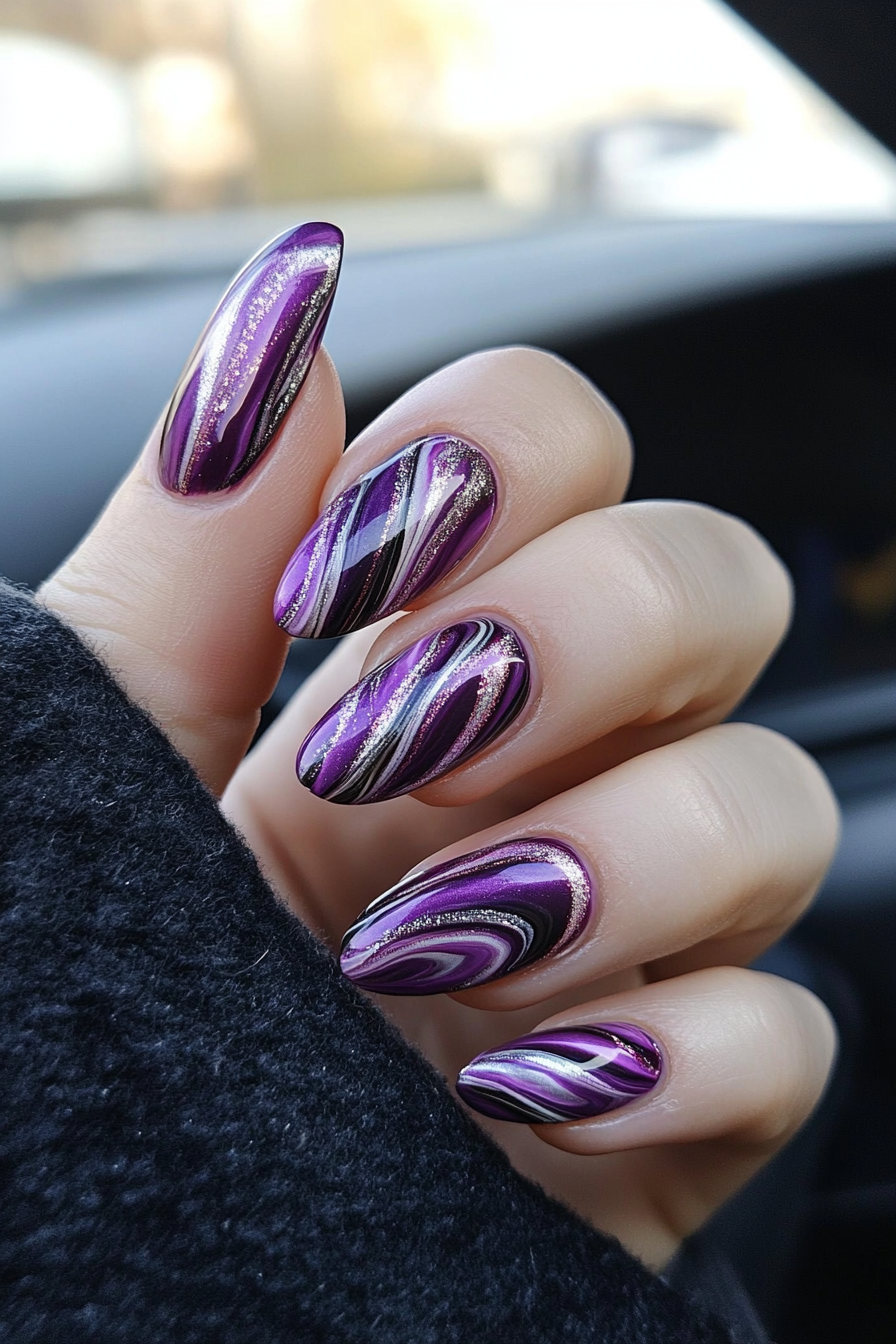 2. Marbled Mystique (Abstract Nail Design Ideas) - Abstract Nail Design Ideas