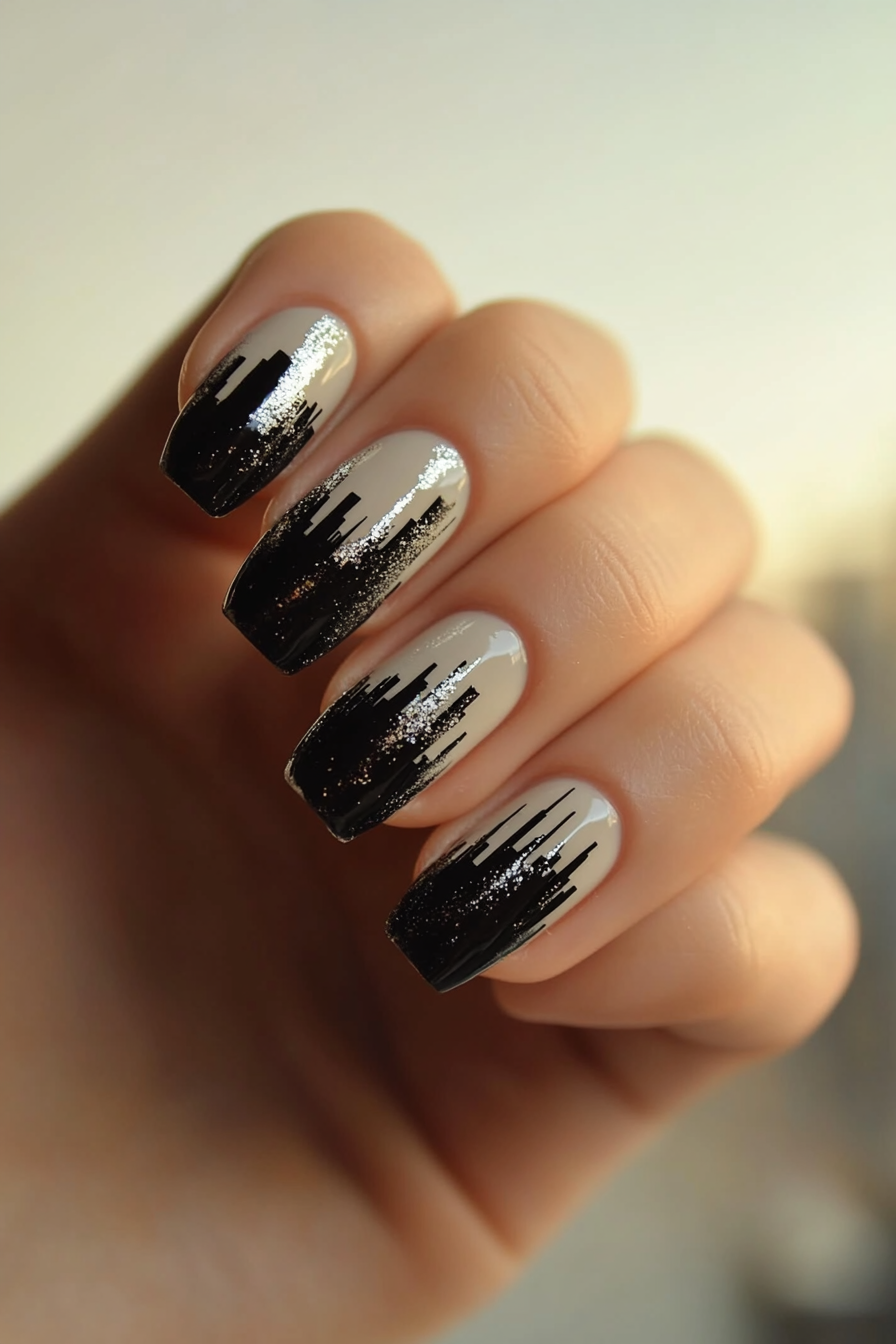5. Abstract Skyline (Abstract Nail Design Ideas) - Abstract Nail Design Ideas