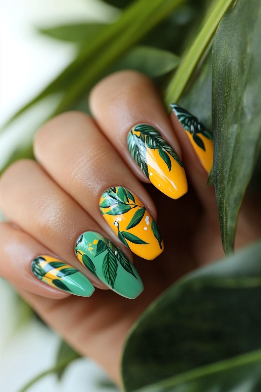 11. Tropical Mirage (Abstract Nail Design Ideas) - Abstract Nail Design Ideas
