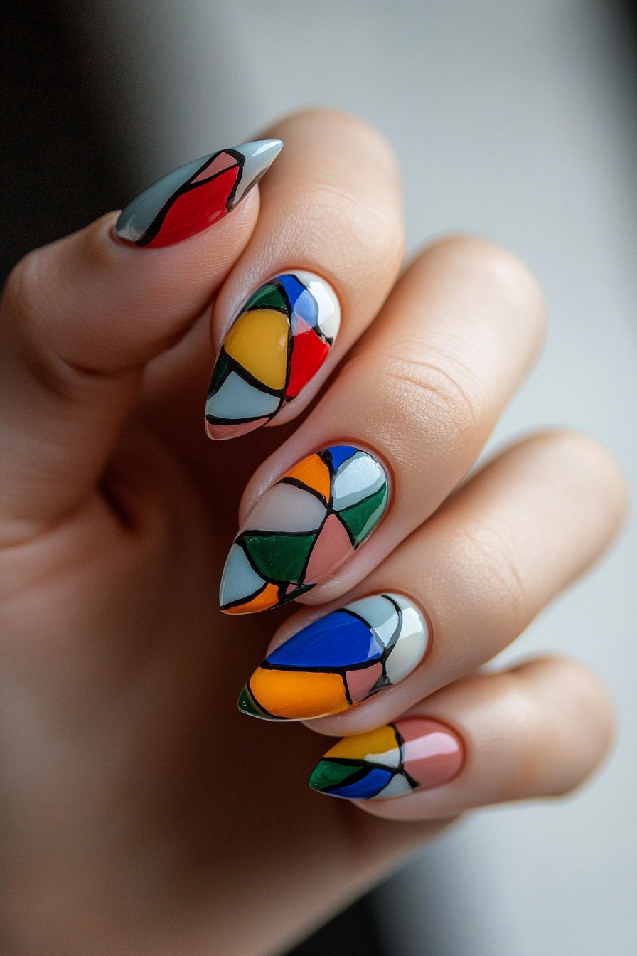 12. Cubist Dream (Abstract Nail Design Ideas) - Abstract Nail Design Ideas