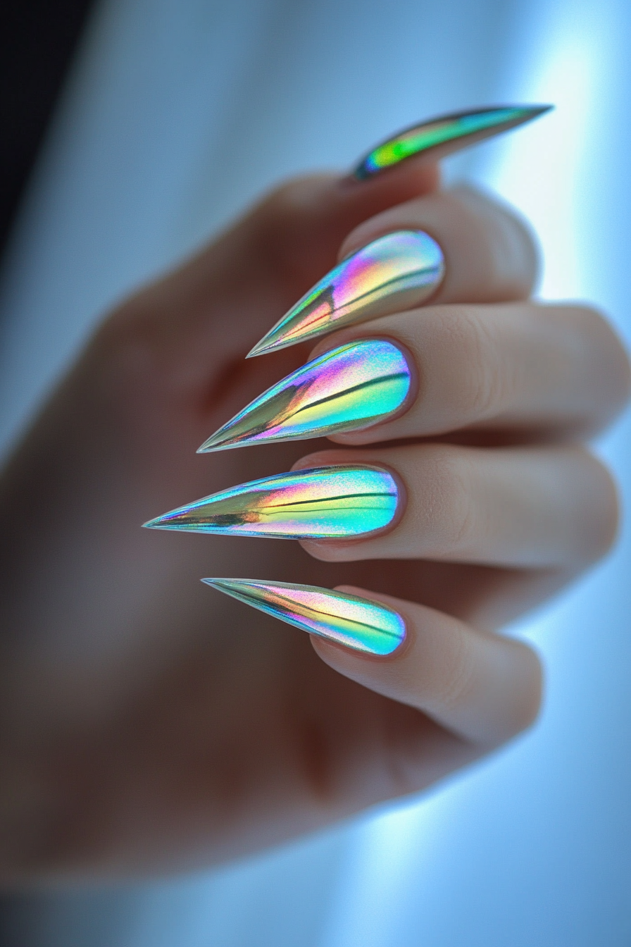 16. Futuristic Flare (Abstract Nail Design Ideas) - Abstract Nail Design Ideas
