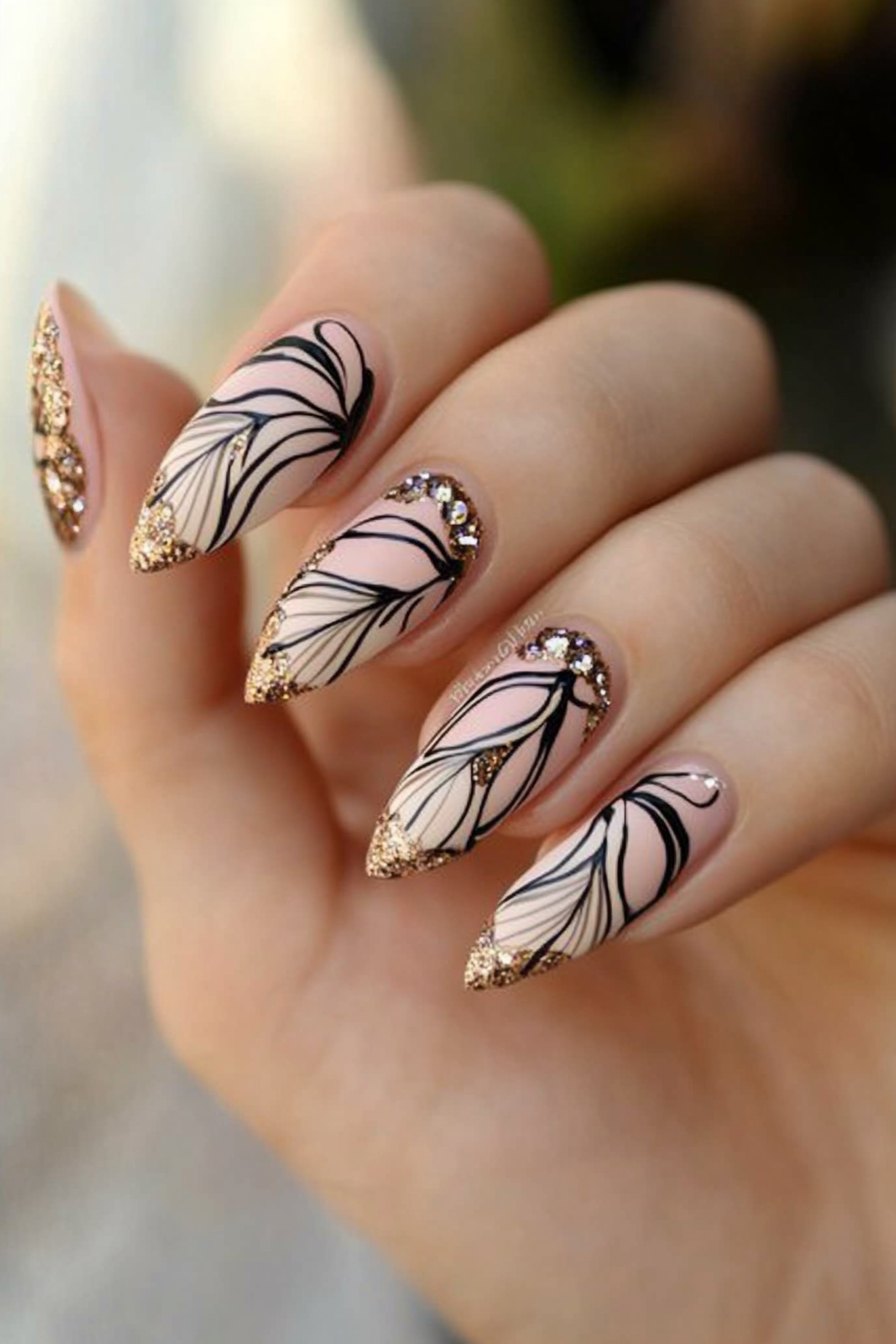25. Butterfly Wings (Abstract Nail Design Ideas) - Abstract Nail Design Ideas