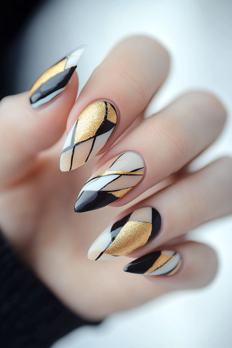 26. Art Deco Deluxe (Abstract Nail Design Ideas) - Abstract Nail Design Ideas
