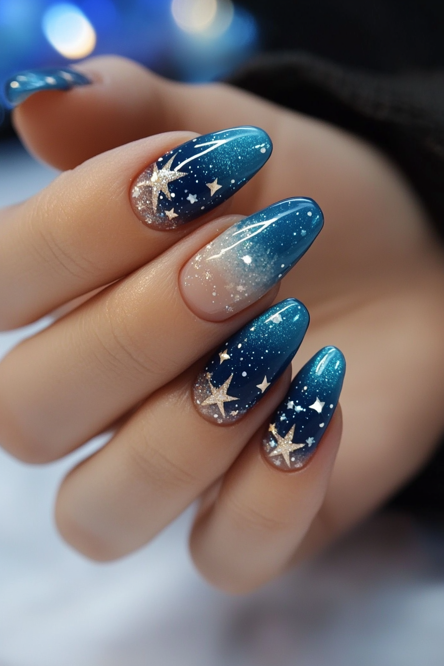 1. Starry Night Sky (Beautiful Nail Design Ideas) - Beautiful Nail Design Ideas