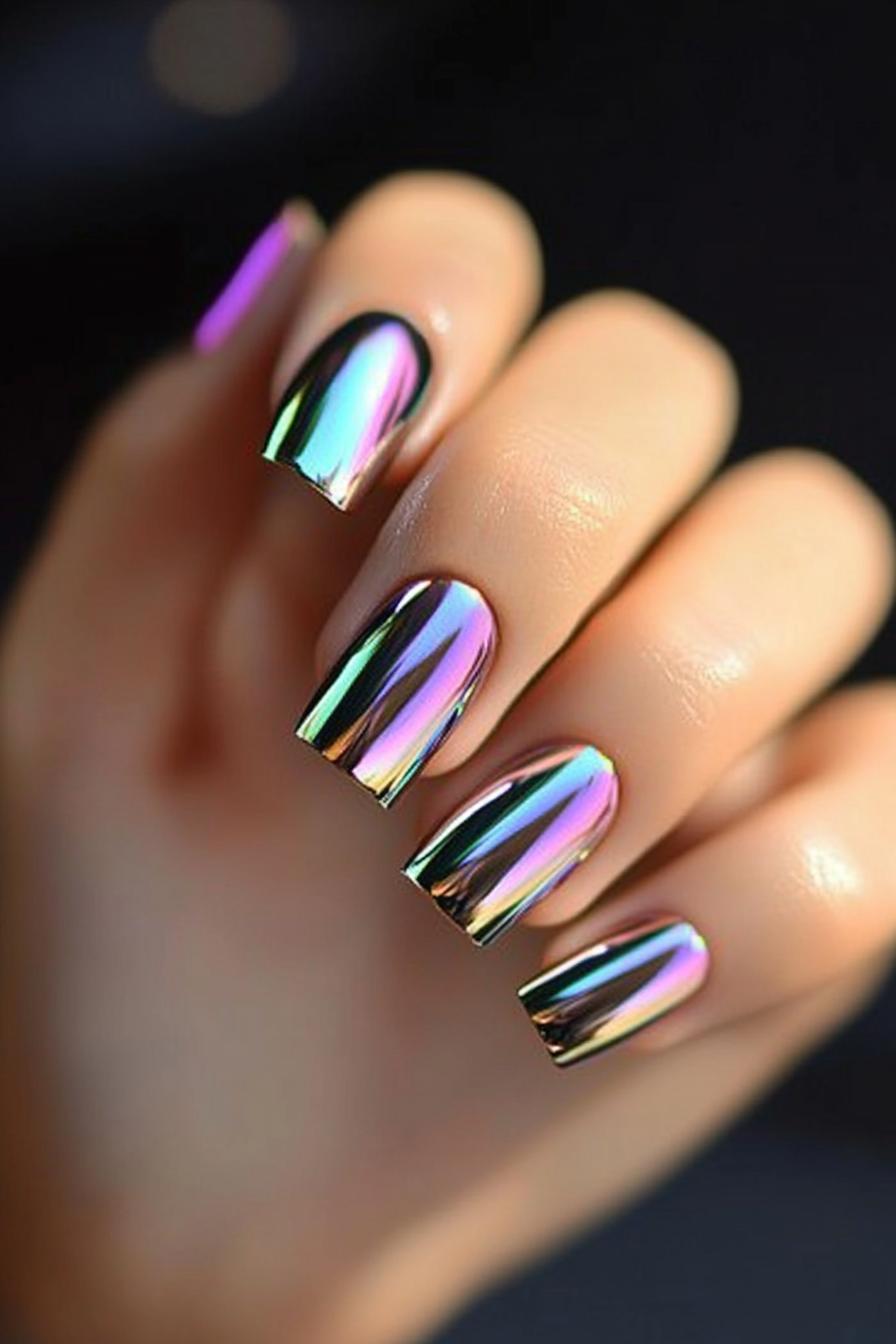 21. Chrome Illusion (Beautiful Nail Design Ideas) - Beautiful Nail Design Ideas