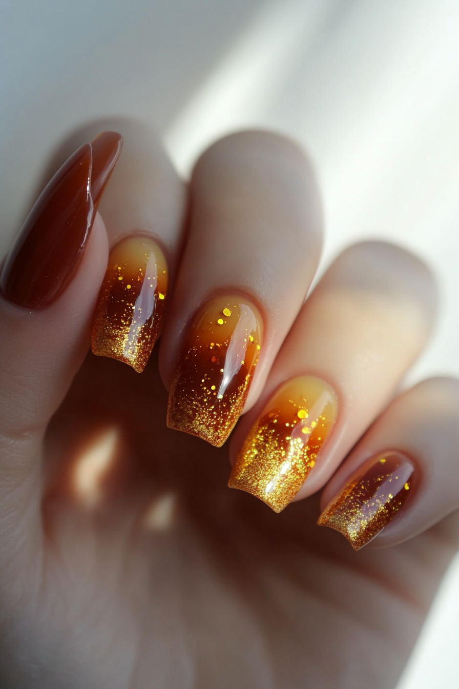 24. Golden Hour (Beautiful Nail Design Ideas) - Beautiful Nail Design Ideas