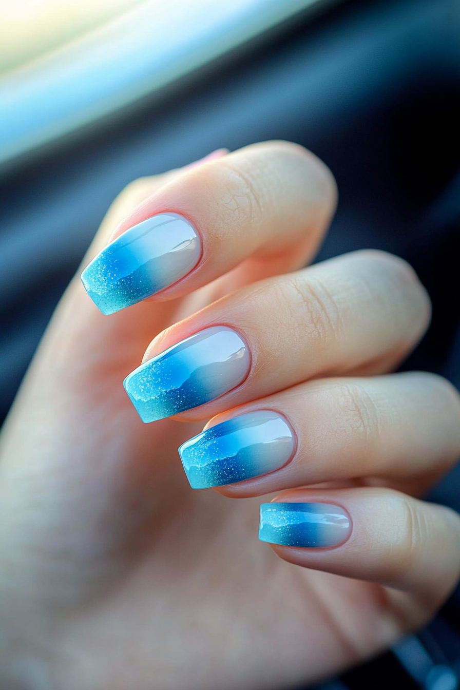 3. Oceanic Ombre (Birthday Nail Design Ideas) - Birthday Nail Design Ideas