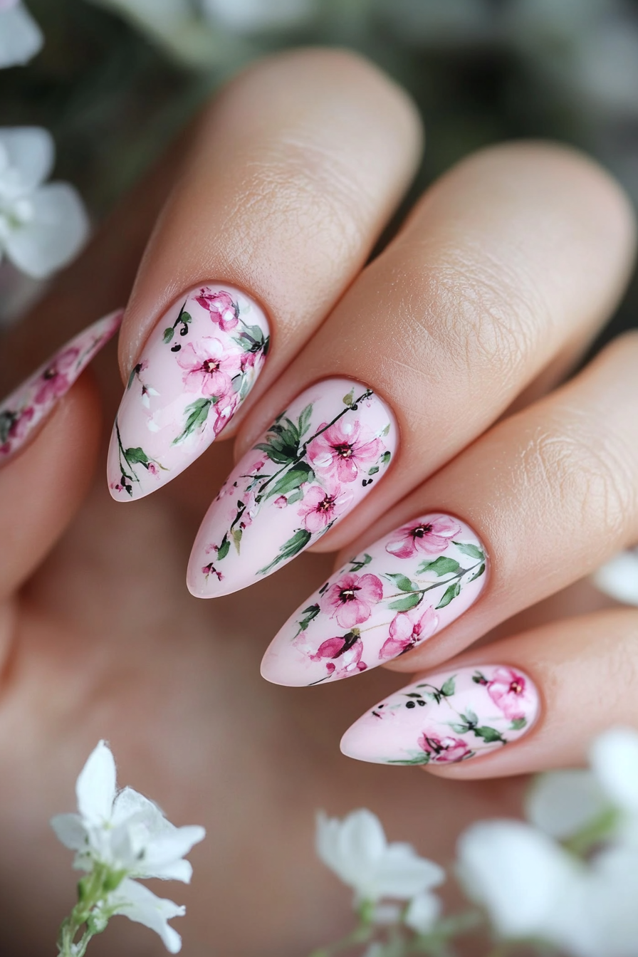 8. Vintage Floral (Birthday Nail Design Ideas) - Birthday Nail Design Ideas