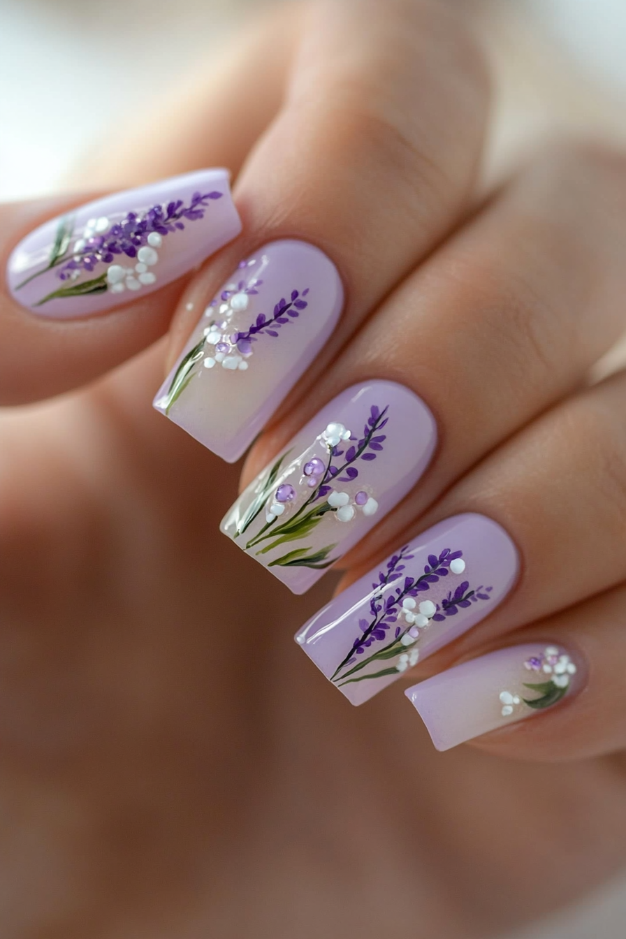 17. Soft Lavender Whispers (Birthday Nail Design Ideas) - Birthday Nail Design Ideas