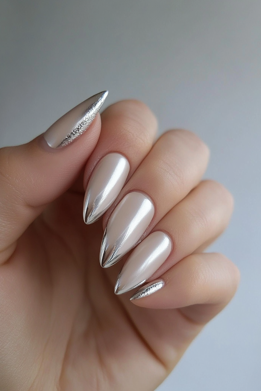 19. Silver Linings (Birthday Nail Design Ideas) - Birthday Nail Design Ideas