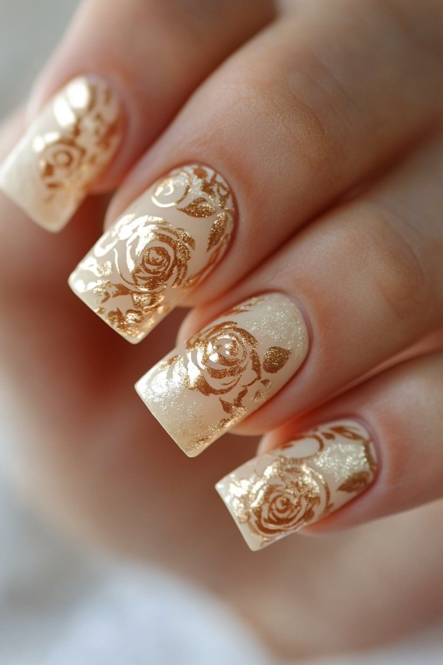 22. Rose Gold Romance (Birthday Nail Design Ideas) - Birthday Nail Design Ideas