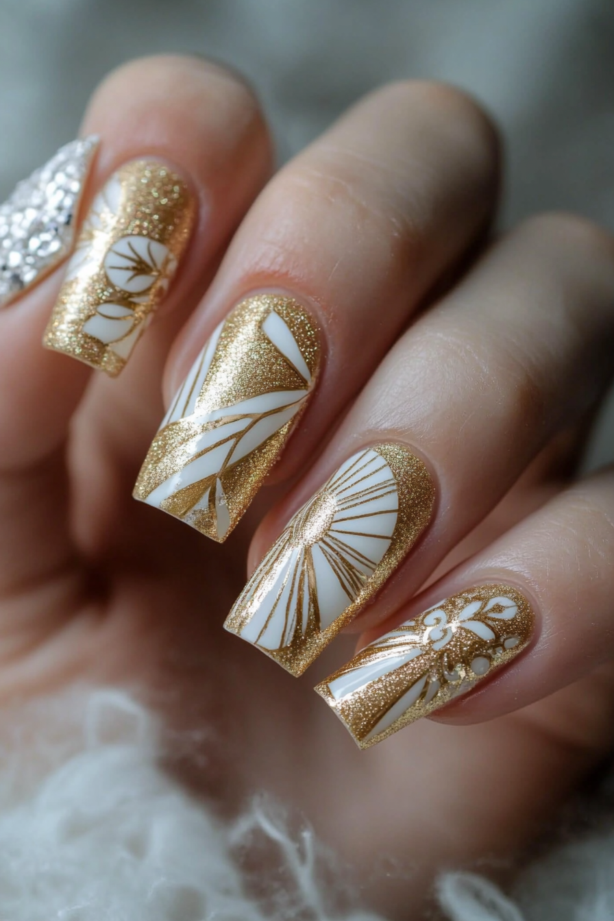24. Art Deco Dream (Birthday Nail Design Ideas) - Birthday Nail Design Ideas