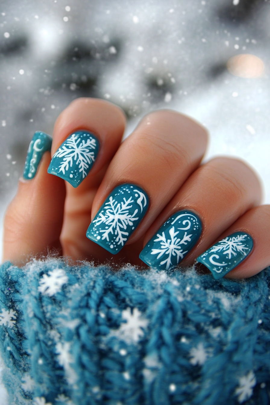 27. Winter Wonderland (Birthday Nail Design Ideas) - Birthday Nail Design Ideas