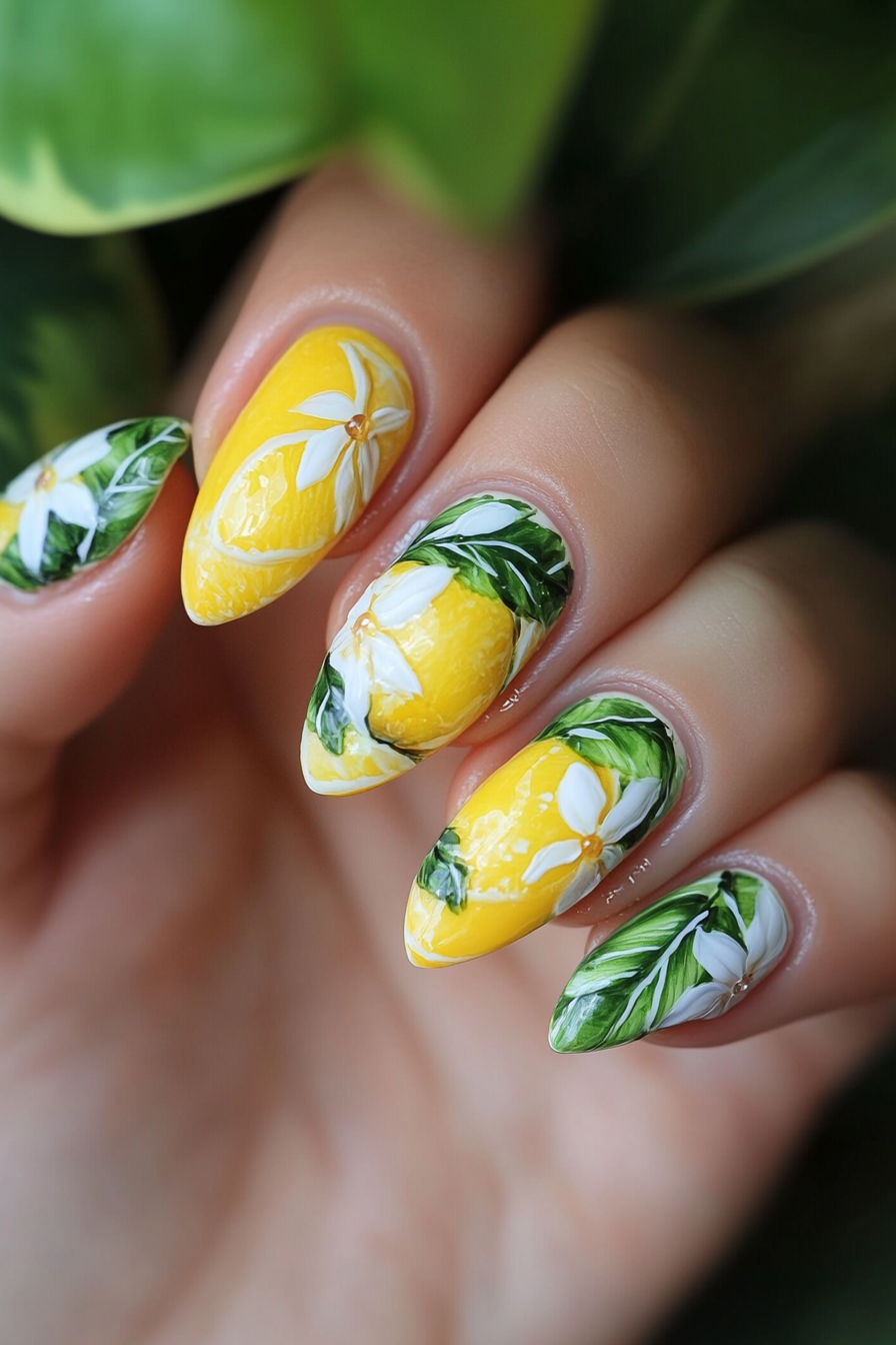 5. Lemon Zest (Colorful Nail Design Ideas) - Colorful Nail Design Ideas