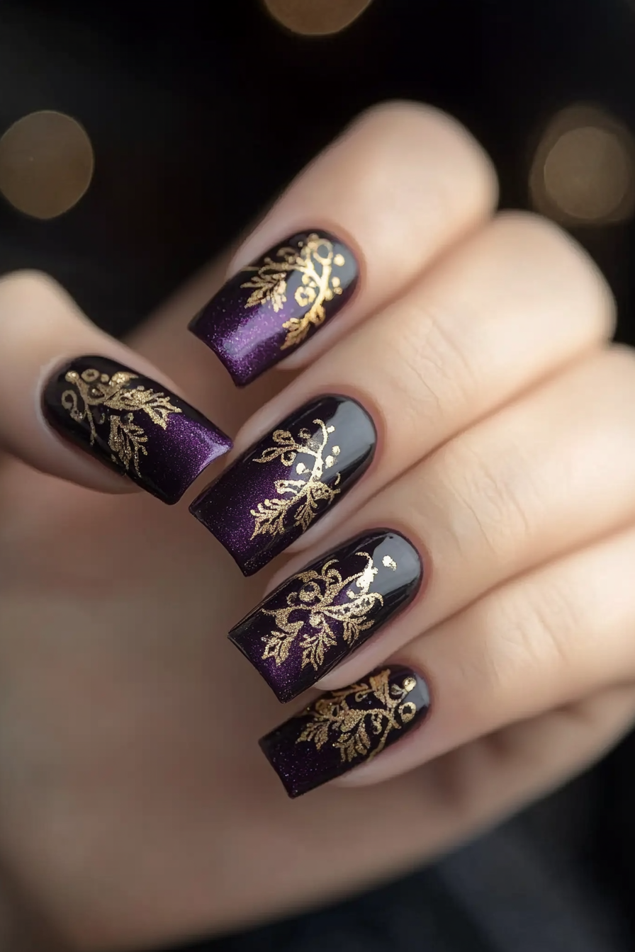 7. Royal Velvet (Colorful Nail Design Ideas) - Colorful Nail Design Ideas