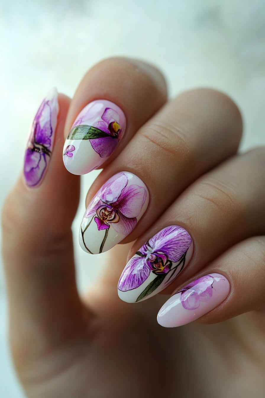 17. Orchid Fantasy (Colorful Nail Design Ideas) - Colorful Nail Design Ideas