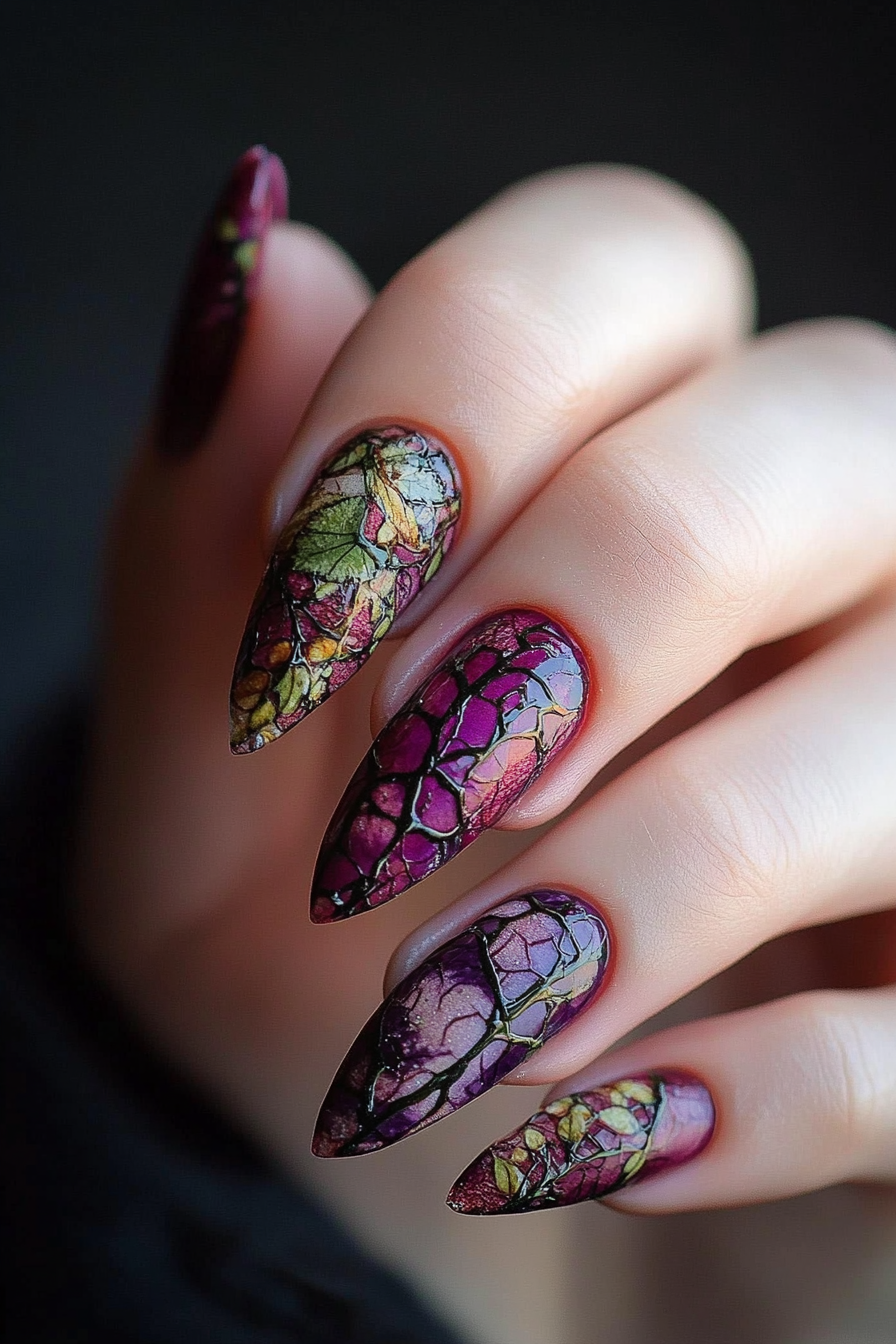 24. Vintage Vineyard (Colorful Nail Design Ideas) - Colorful Nail Design Ideas