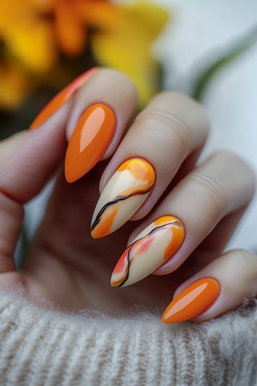26. Tangerine Dream (Colorful Nail Design Ideas) - Colorful Nail Design Ideas