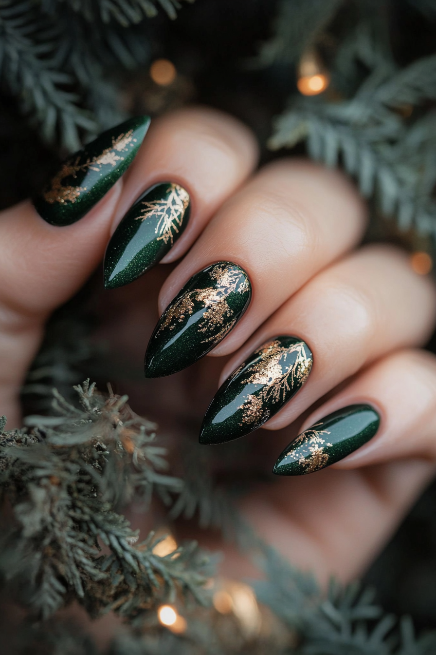 2. Forest Dream (Dark Green Nail Design Ideas) - Dark Green Nail Design Ideas