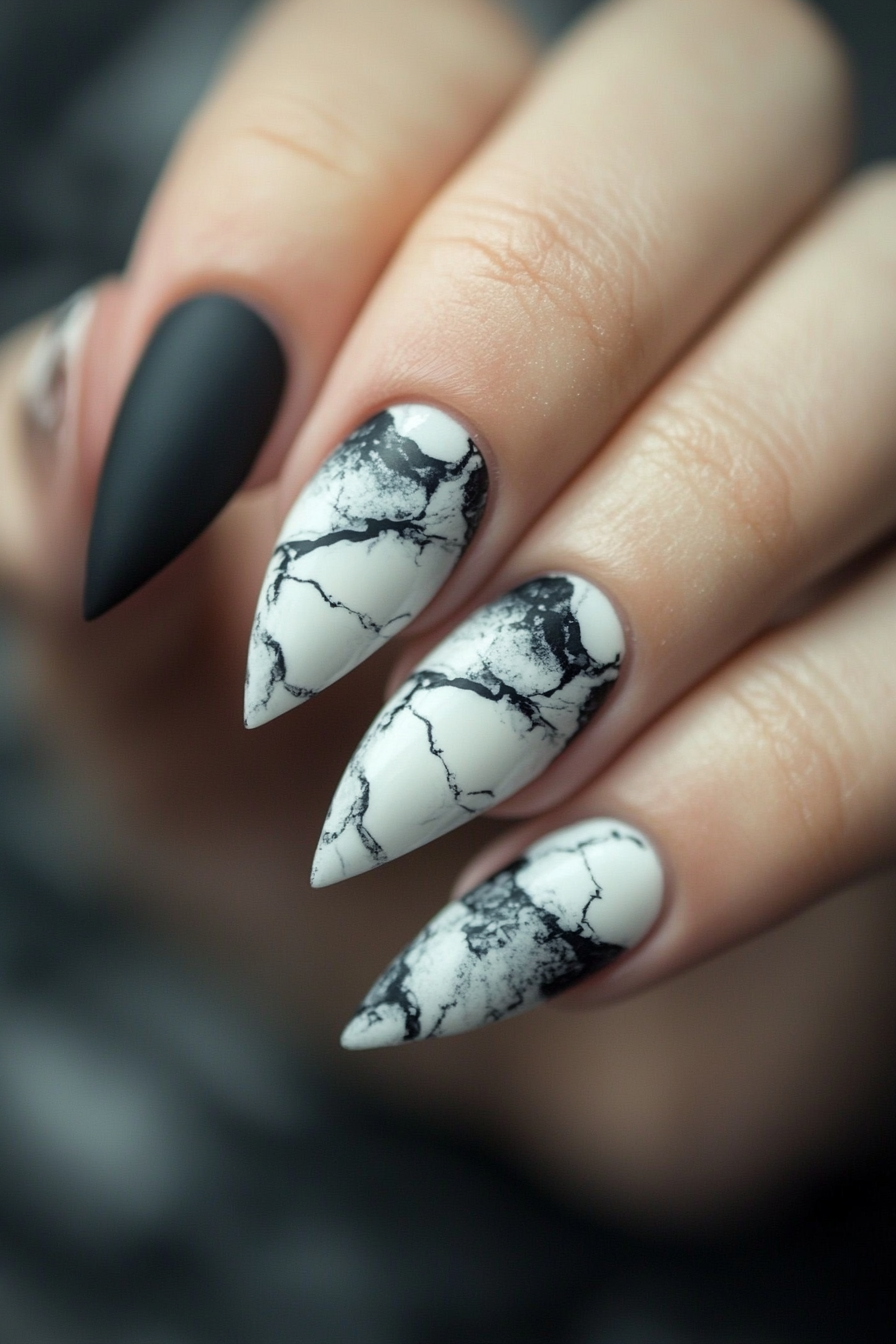 3. Matte Marble (Fancy Nail Design Ideas) - Fancy Nail Design Ideas