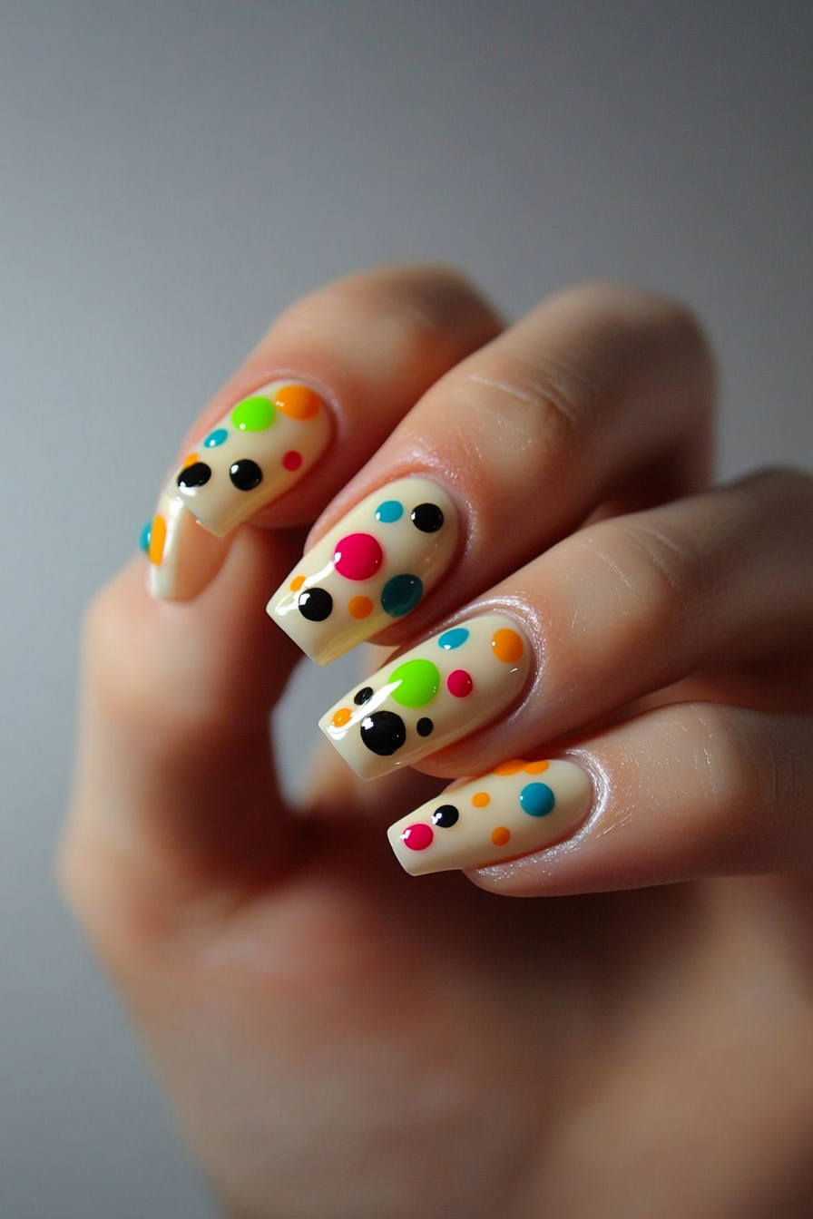 11. Bold Neon Dots (Fancy Nail Design Ideas) - Fancy Nail Design Ideas
