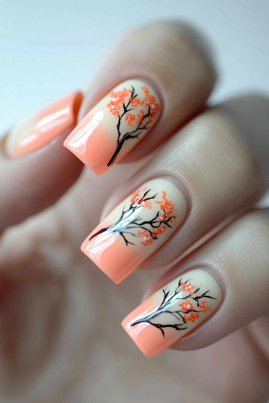 22. Coral Reef Accent (Fancy Nail Design Ideas) - Fancy Nail Design Ideas