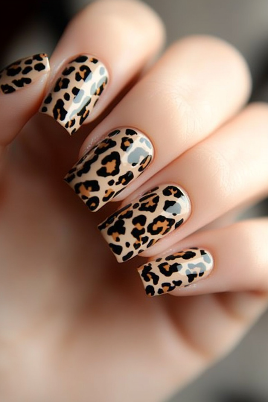 26. Leopard Print Chic (Fancy Nail Design Ideas) - Fancy Nail Design Ideas