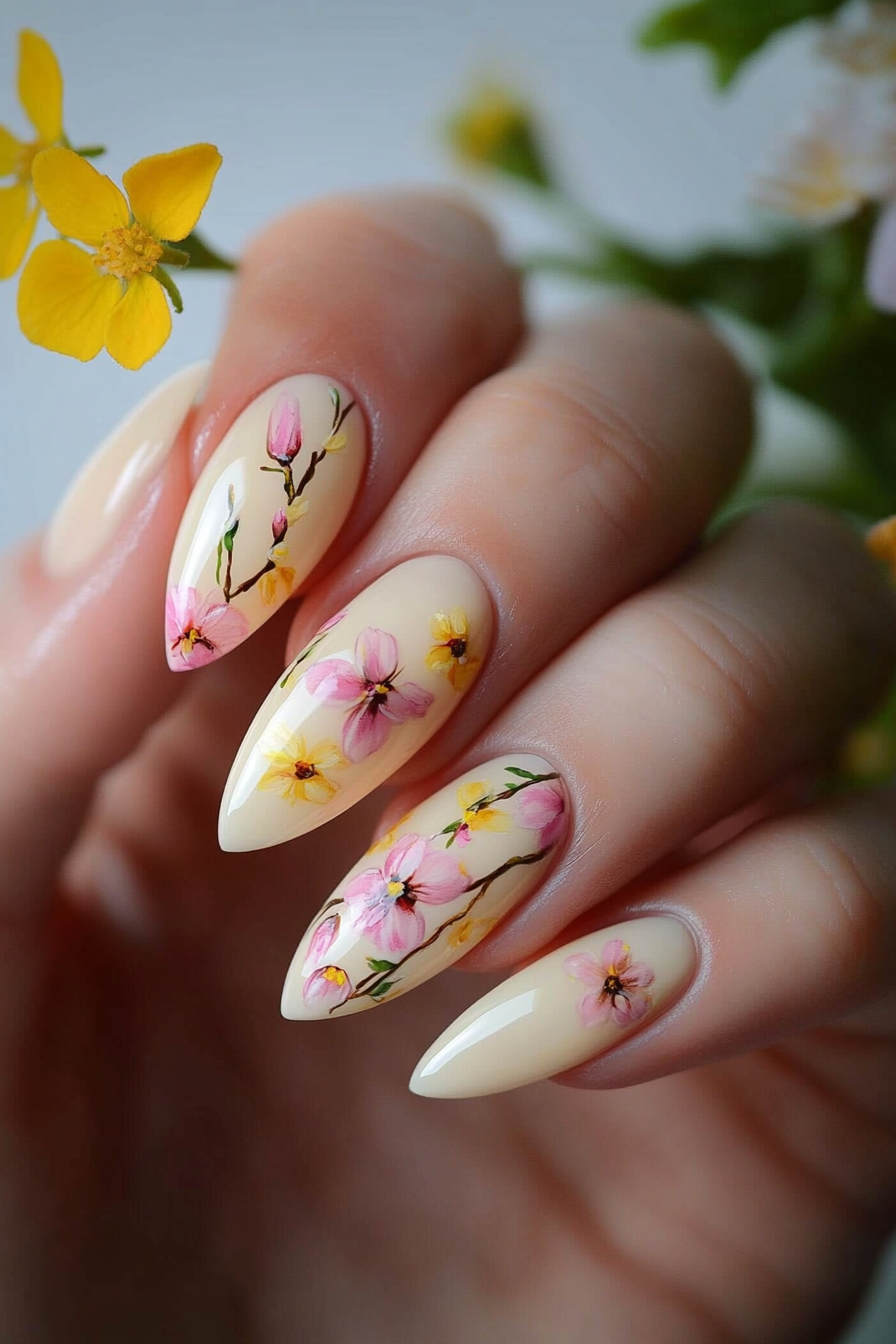 1. Spring Blooms (March Nail Design Ideas) - March Nail Design Ideas