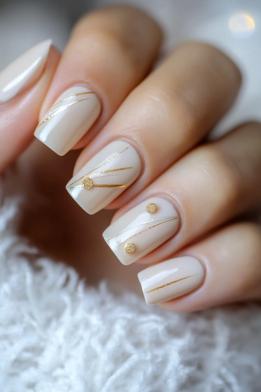3. Golden Accents (March Nail Design Ideas) - March Nail Design Ideas