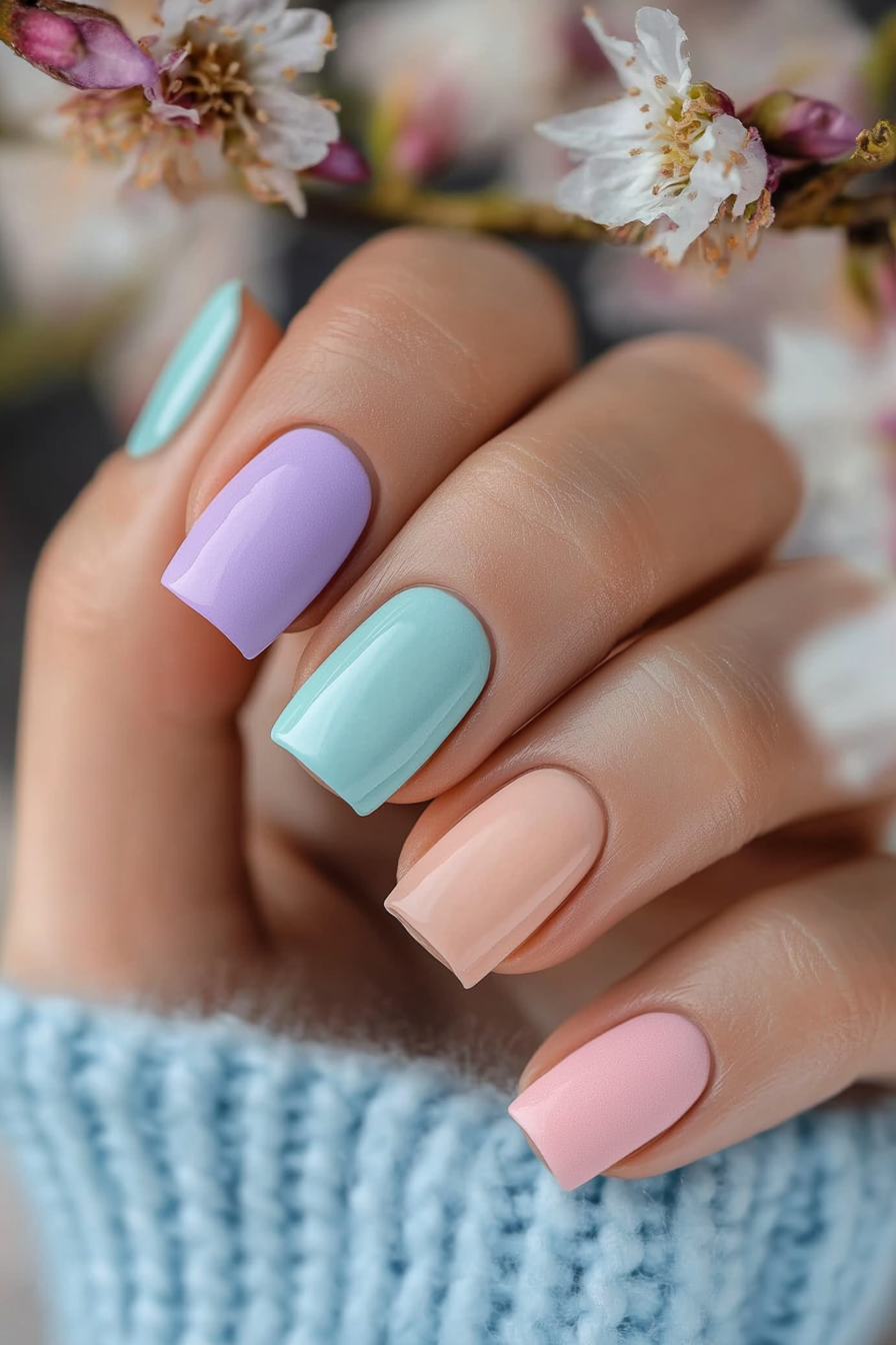 6. Soft Pastels (March Nail Design Ideas) - March Nail Design Ideas