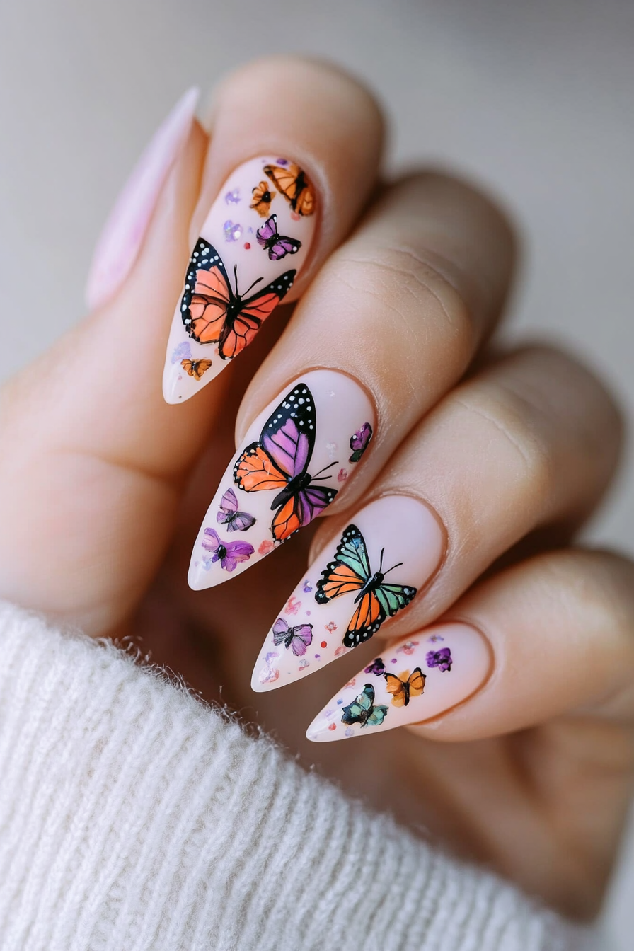 9. Butterfly Dreams (March Nail Design Ideas) - March Nail Design Ideas
